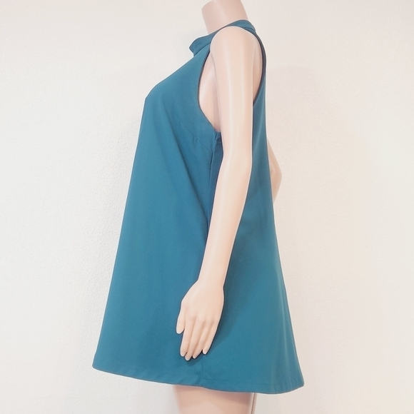 Lovers & Friends Teal Halter Swing Dress With Pockets Size M - Picture 6 of 14